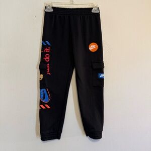 Boys Nike Fleece Classic Sweatpants with Swoosh Patches Logo  Black Size 6/7